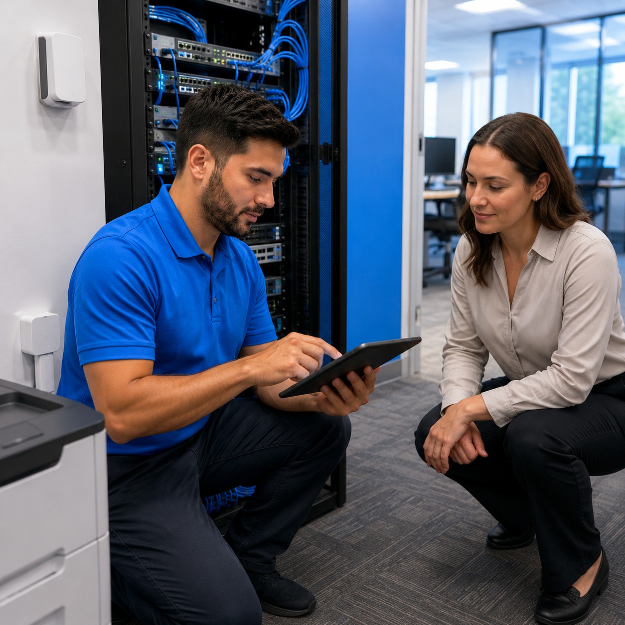 Open Tier Systems technician providing onsite network support