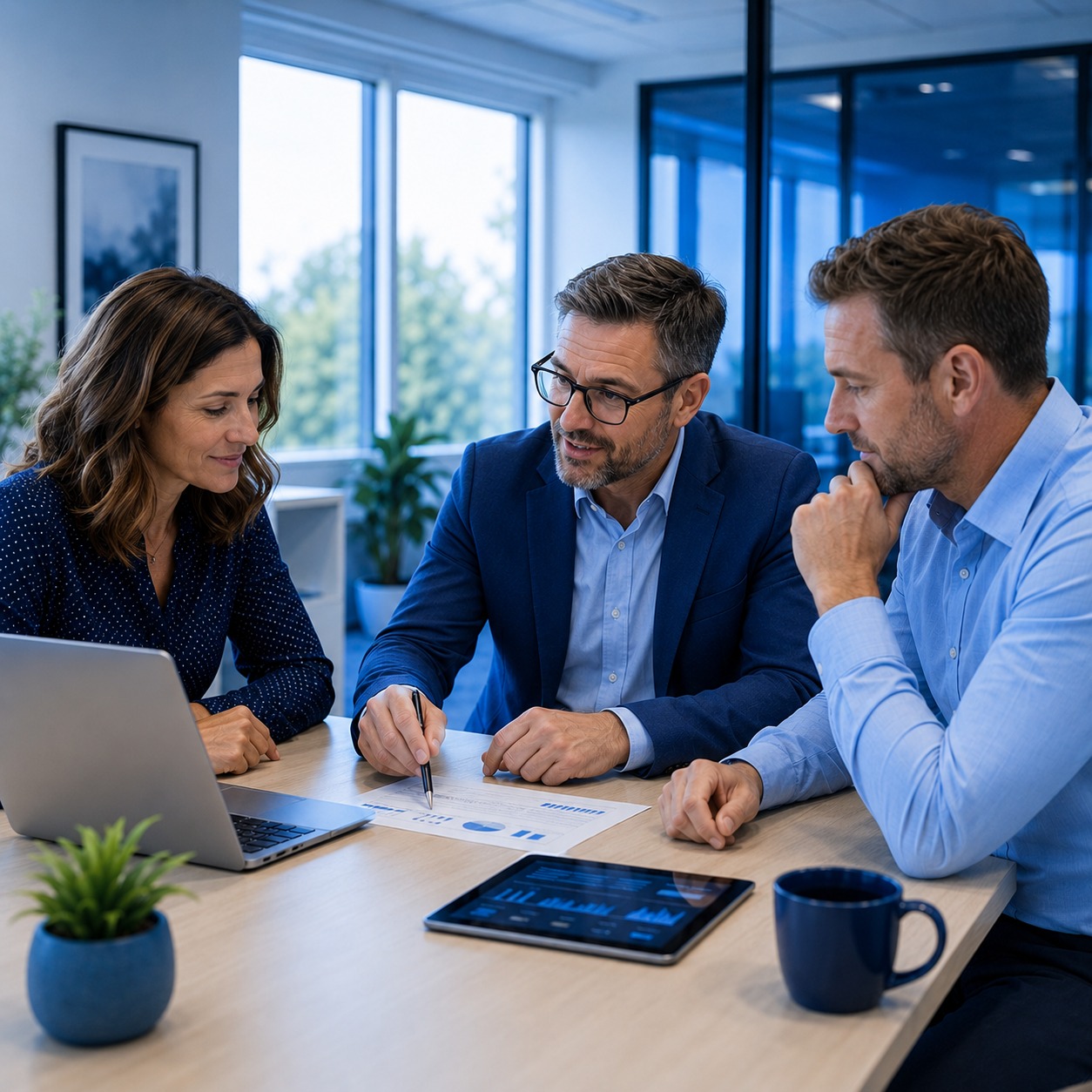 Business leaders reviewing practical IT recommendations with a technology advisor