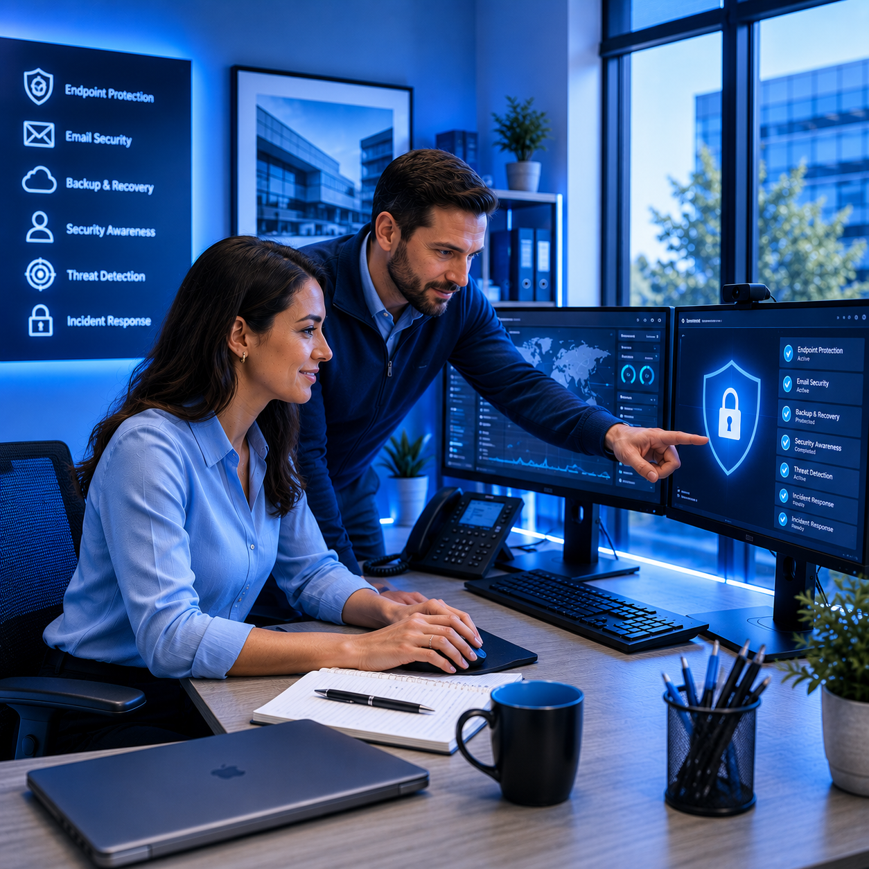 it and cybersecurity technician providing support to a local customer